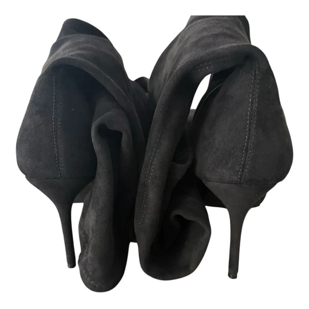 ShoeDazzle Ysabella Black Over-the-Knee Stiletto Boots NIB Wide Width 10